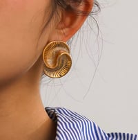 Image 5 of LARGE SPIRAL STUD EARRINGS 
