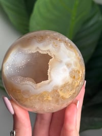 Image 2 of IRON INCLUDED DRUZY AGATE SPHERE WITH QUARTZ