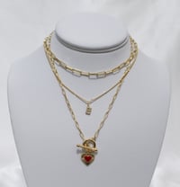 Image 1 of Mini Rhinestone Initial Necklace 