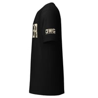 Image 2 of OWG - FOWLER Tan Camo Left Sleeve Brand Bella Canvas 3001 Unisex T-shirt 