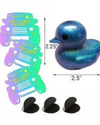 Image 5 of Set of 3 Natural Crystals in Resin OlllllO Ducks Ceramic Coated with Ducking Cards 'Lucky Ducks'