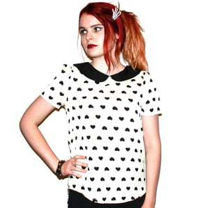 Image of Black and White Heart Blouse