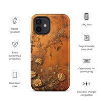 Image 11 of Baroque Goth Inspired Gold and Orange Textured Floral Look Tough Case for iPhone®