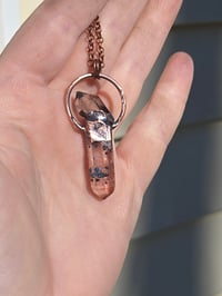 Image 3 of Electroformed Smokey Quartz and Hematite Quartz necklace