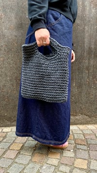 Image 1 of Crochet Tote Bag Grigio Scuro