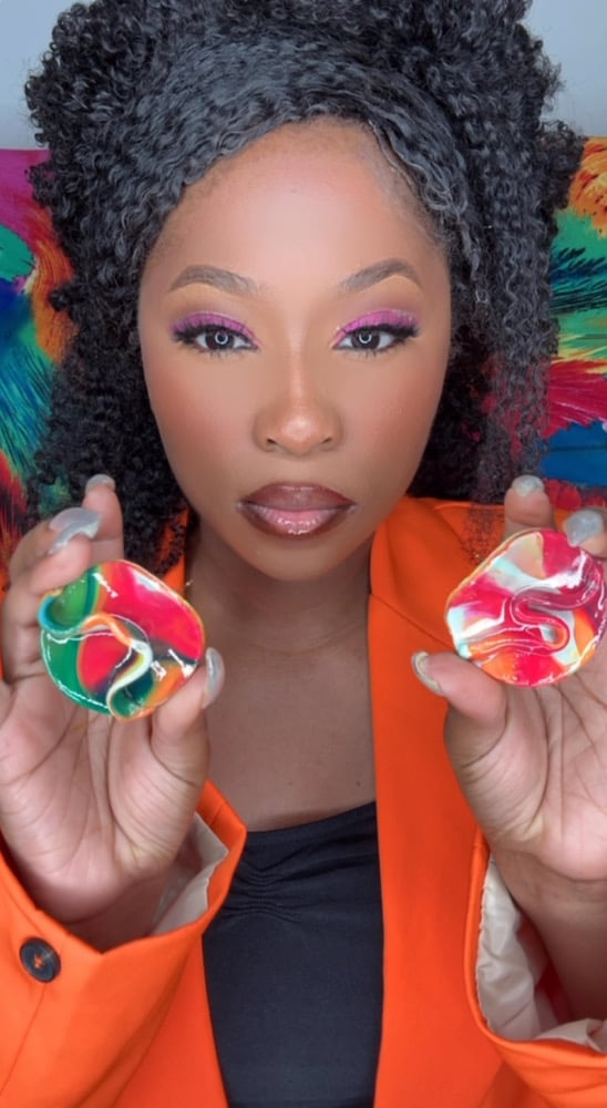 Image of uncommon favor custom clay earrings 