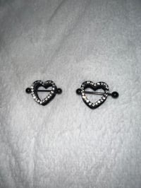 Black Heart Nipple Piercing