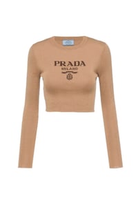 P Cropped Top - Beige