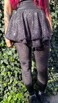 Image 2 of Mesh Purple Spider Web Flare Skirt 