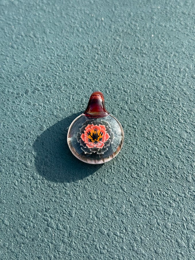 Image of Red/black flower pendant