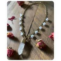 Image 1 of Flora Quartz Necklace - Solid Brass 