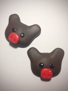 Image of Rudolf the red nose pig fridge magnets.
