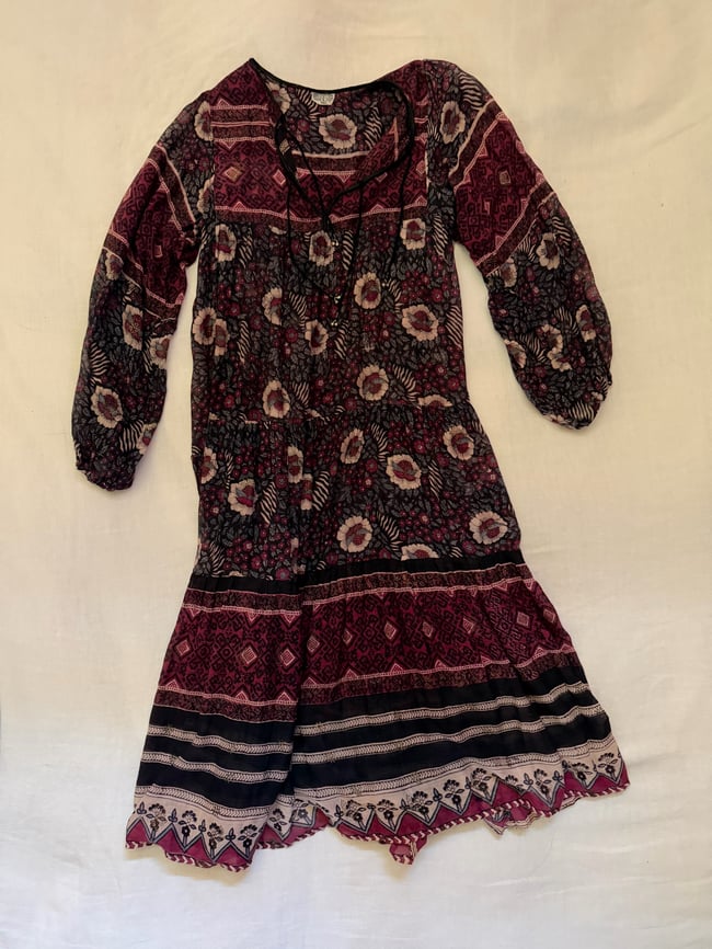 late 60s early 1970s Indian cotton gauze voile dress bohemian festival 