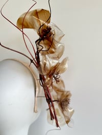 Image 3 of Transparent tan acrylic flowers headpiece