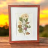 Genuine White Chrysanthemum Wildflower Art In 8" X 10" Frame (Item# 2022058)