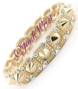 Image of Gold Spike & Crystal Bracelet 