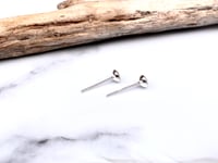 Image 4 of Handmade Black Hole Concave Sterling Silver Stud Earrings