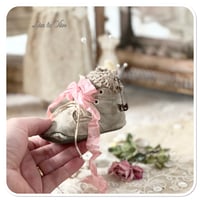 Image 3 of Handmade vintage childs boot pin cushion with a touch of pink