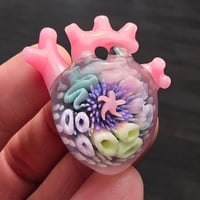 Image 5 of LARGE "MY HEART BELONGS TO THE SEA" ANATOMICALLY CORRECT HEART PENDANT 32