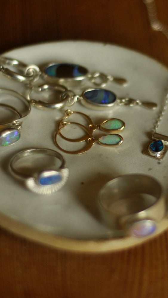 Image of Opal Gold hoops 