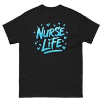 Image 1 of Nurse Life Shirt – Blue Graphic Nurse T-Shirt Bold Script Unisex Tee
