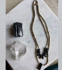 Image 1 of *new* TRIBAL black tourmaline + pyrite