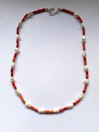 Image 1 of Glass and Freshwater Pearl necklace 