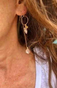 Image 2 of Boucles d’oreilles Keshi & Quartz rutile 
