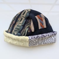 Image 2 of Upcycled Reversible Beanie Cotton Blend -44