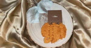 Image of Leaf Macramé Earrings: Yellow 