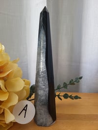 Image 2 of 7" Black Onyx Agate Tower Natural Healing Crystal 2 Styles