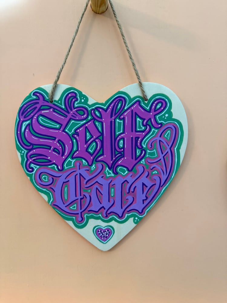 Image of Self Care- wooden plaque