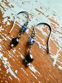 Image 8 of kyanite and green tourmaline earrings