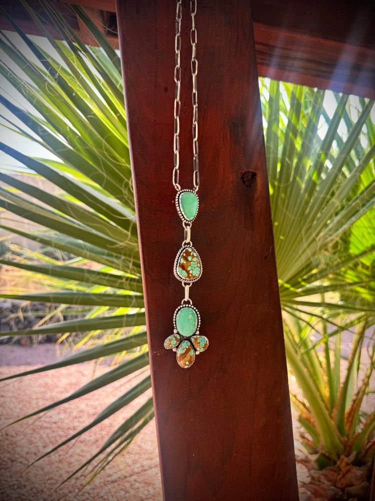 Image of Mine #8 Turquoise Lariat Necklace 🩵🤎