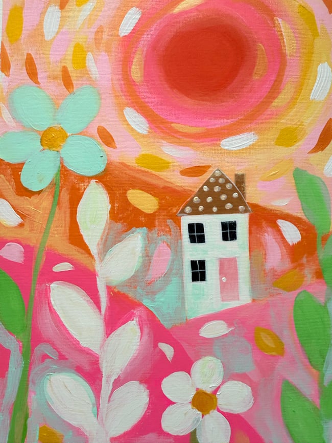 Citrus sunburst. Original 9x12 paper painting.