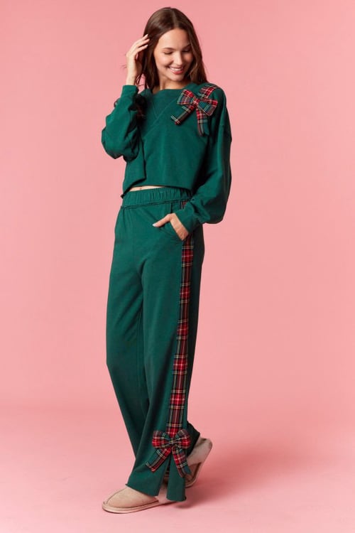 Image of Green Plaid Track Pants