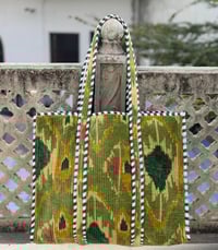 Image 1 of velvet quilted tote - multiple colors 