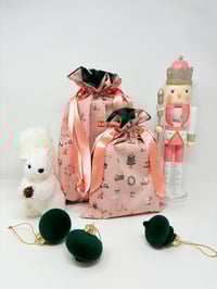 Le Pochon-Cadeau doublé coton Noël scandinave saumon 