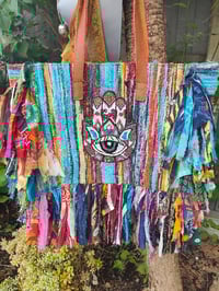 Image 2 of Frill Sari shoulder Bag with leather straps 