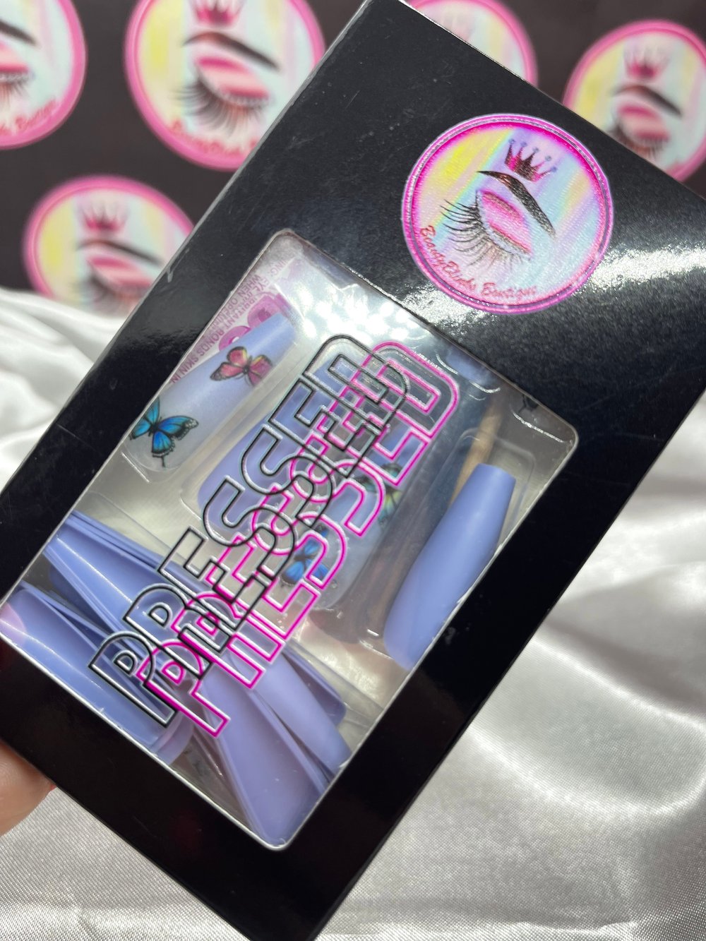 Press-On Nails Blue Butterflies 