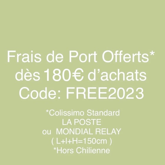 Image of Frais De Port Offerts* Dès 180€ D'achats Code: FREE2023