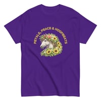 Image 6 of Unisex classic tee, Petals, Peace and Hoofbeats Horse Lovers Tee