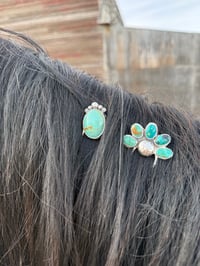 Image 4 of Turquoise Wildflower Hair Pin *Discounted*