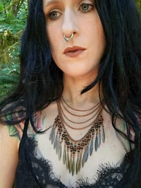 Image 2 of Mahogany Obsidian and Copper Drop Necklace 