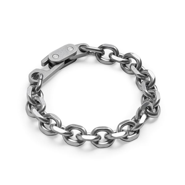 Image of DRILLING LAB - Anonymous Chain Bracelet (Matte Silver)