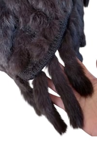 Image 3 of Ladies Real Fur & Wool Brown Poncho Size S/M