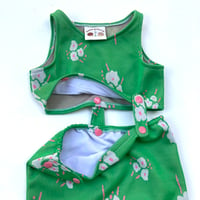 Image 4 of Green floral Playderhosen