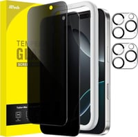 Privacy Glass Screen Protector with Crystal-Clear Camera Lens Protector for iPhone 16 Pro