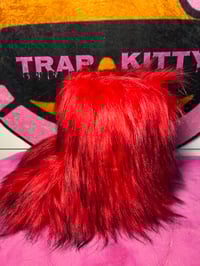Image 3 of Red Black Faux Imitation Fur Y2K Yeti Baddie Snow Boots