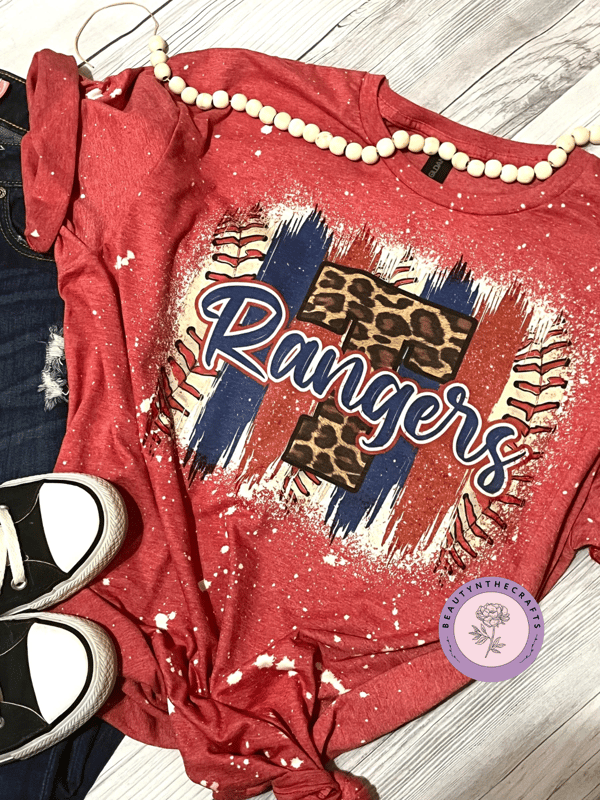 Image of Texas Rangers bleached t-shirt